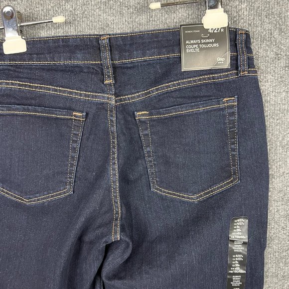 NWT GAP 1969 Blue Stretch Denim Low Rise Always Skinny Jeans Size 4/27R - Picture 4 of 9